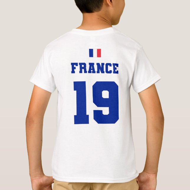Equipo de fútbol de Francia #19 niños camiseta (Reverso)