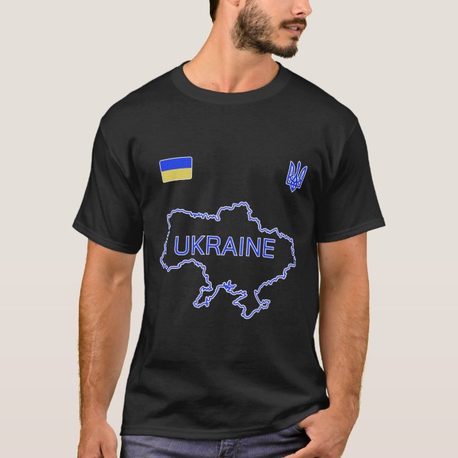 Equipo de fútbol de Ucrania Mapa Ukr y Jersey Trid (Anverso)