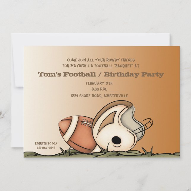 Equipo de fútbol - Invitación a la fiesta (Anverso)