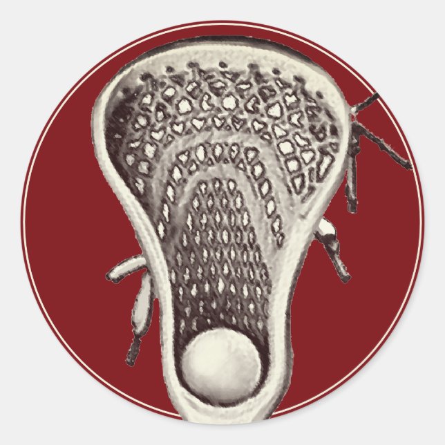 Equipo de Lacrosse Maroon Clásico Pegatina Redonda (Anverso)