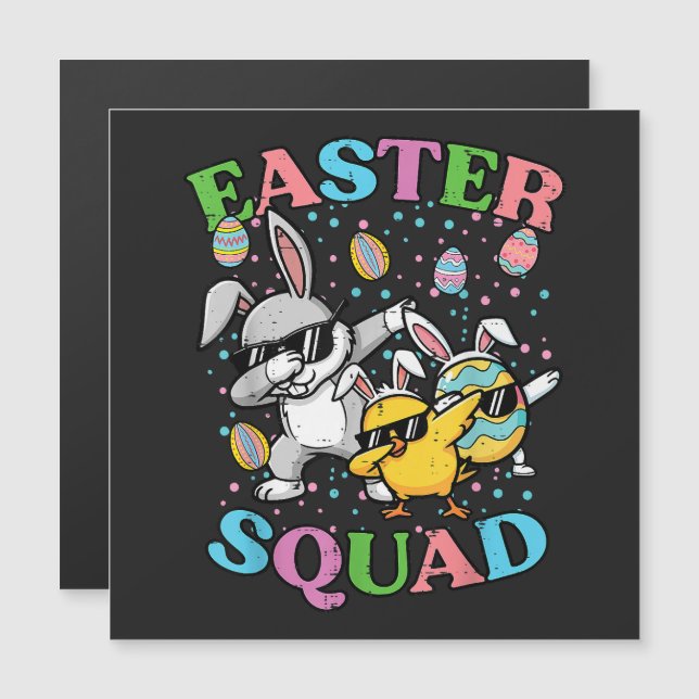Equipo de Pascua Conejo Huevo Pollo Dab Crew Combi (Anverso/Reverso)