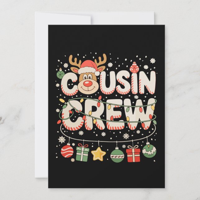 Equipo de Primos de Navidad Reno Familiar (Anverso)
