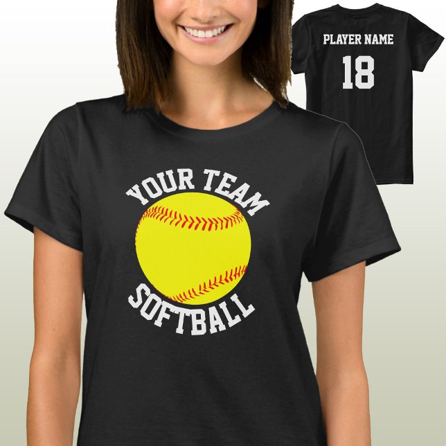 Equipo de Softball, Jugador y camiseta número Jers (Fastpitch softball team shirts with custom team name, player name and jersey number.)