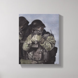 Equipo de SWAT Policía Arte Original en la impresi