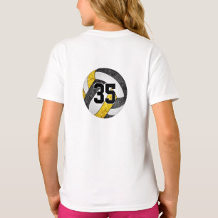 equipo de voleibol de oro negro su número jersey d