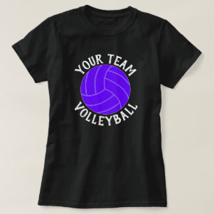 Equipo de voleibol púrpura, jugador y camiseta núm