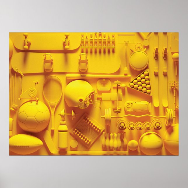 Equipo deportivo de oro - Arte abstracto - Poster (Frente)