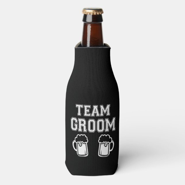 Equipo Groom Groomsmen divertido enfriador de bote (Frente de la botella)