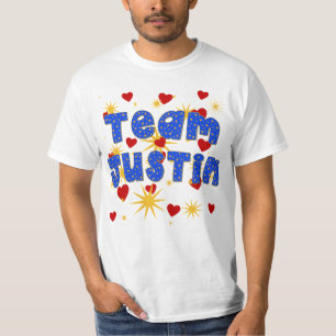 ¡EQUIPO JUSTIN! Camisetas para los niños y los