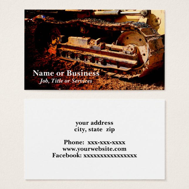 equipo pesado de construcción (Anverso y reverso)