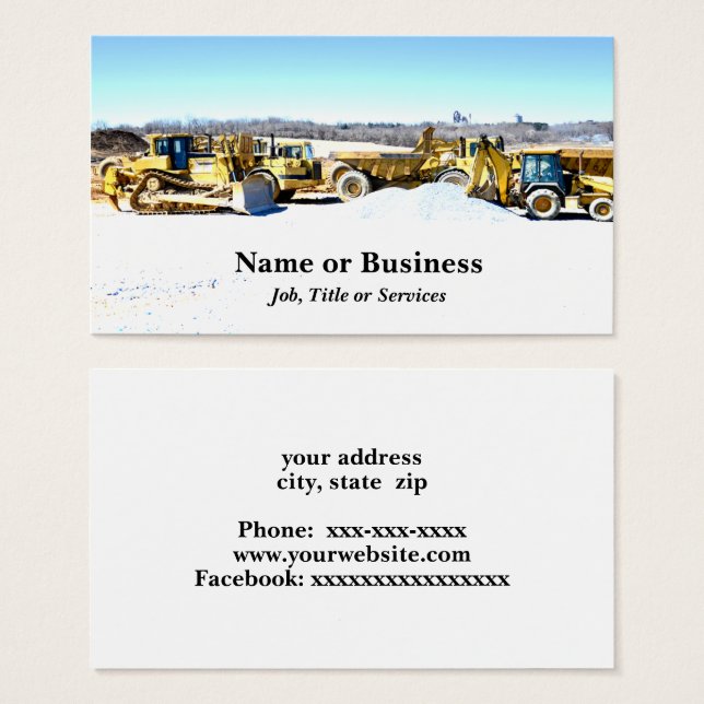 equipo pesado de construcción (Anverso y reverso)