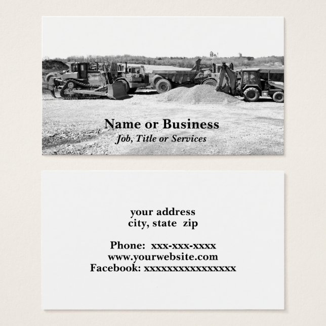 equipo pesado de construcción (Anverso y reverso)