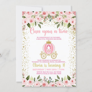 Érase una vez la invitación de cumpleaños del chic