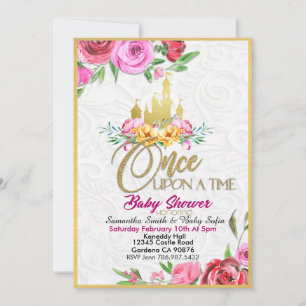 Érase una vez la invitación de Princess Baby Showe