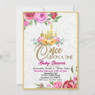 Érase una vez la invitación de Princess Baby Showe