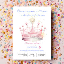 Érase una vez una invitación al cumpleaños de la p