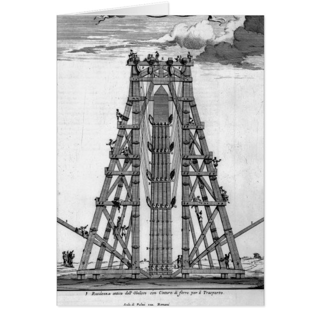 Erección del obelisco egipcio antiguo (Frente)