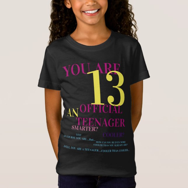 Eres 13 camisetas oficiales para adolescentes para (Anverso)