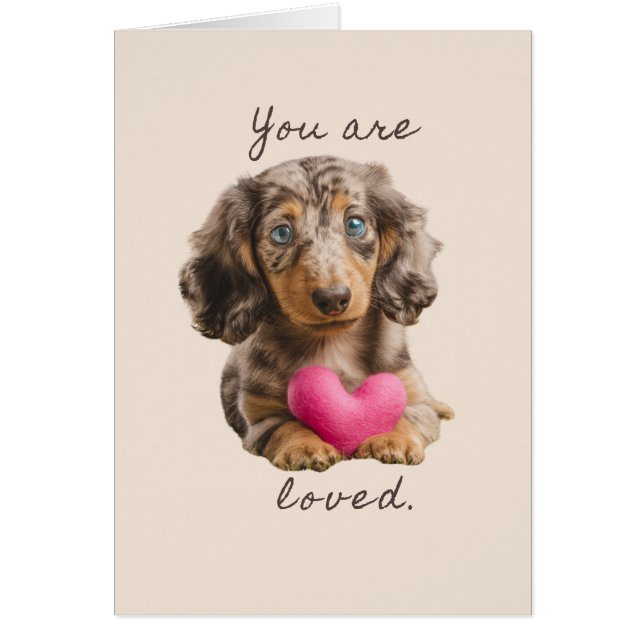 Eres Amado – Tarjeta Postal de Dachshund Adorable- (Frente)