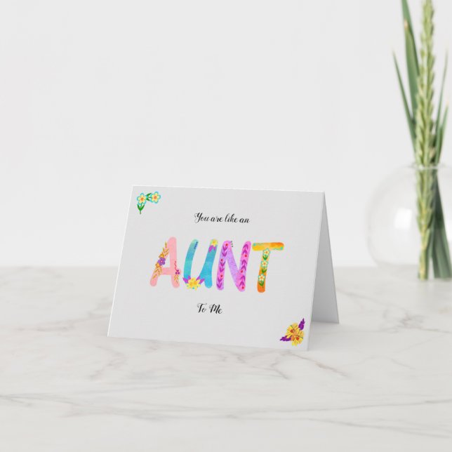 Eres como una tía para mí - Tarjeta de cumpleaños  (Anverso)