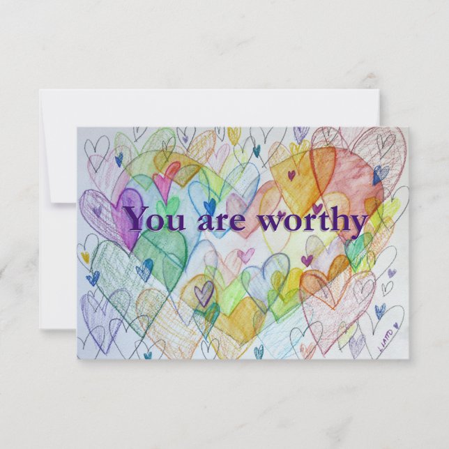 Eres digno de la tarjeta de notas de arte Rainbow  (Anverso)