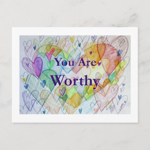 Eres digno de la tarjeta postal de arte Rainbow He