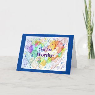 Eres digno de las tarjetas de felicitación artísti