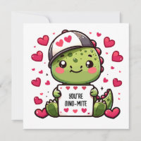 ¡Eres Dino-mite! - Tarjeta Cute Dinosaur Valentine