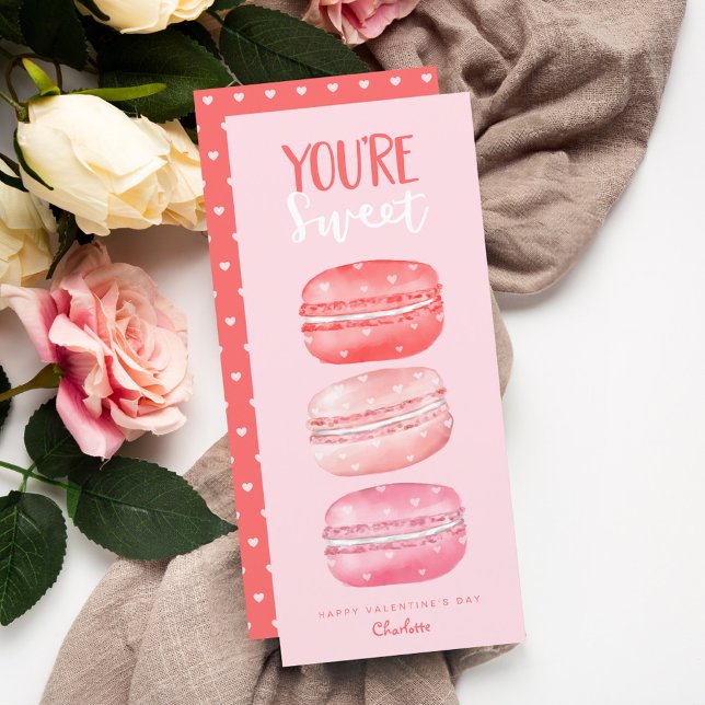 Eres dulce, feliz Día de San Valentín. Macaron Coo (You're Sweet Happy Valentine's Day Macaron Cookies)