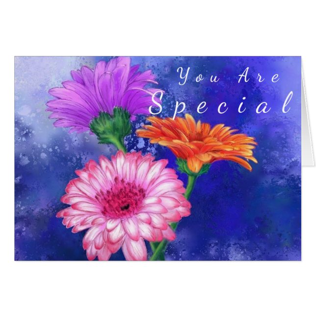 Eres Especial Tarjeta 3 Gerberas De Color (Anverso (Horizontal))