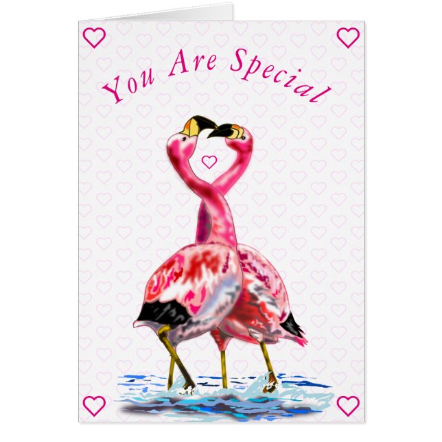 Eres Especial Tarjeta Pareja Flamencos Rosa (Frente)
