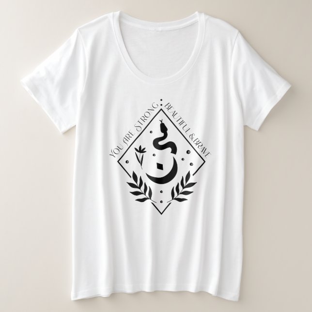 Eres fuerte, bella y valiente camiseta (Anverso del diseño)
