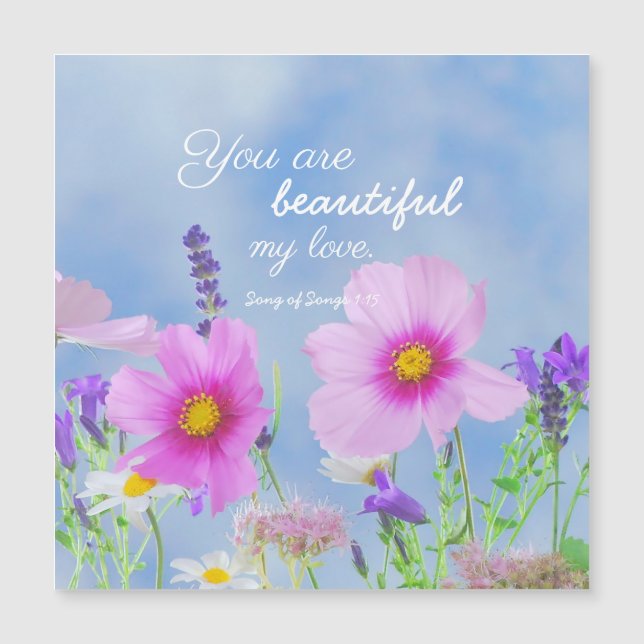 Eres Hermosa Biblia Verse Cita Flores Silvestres (Anverso)