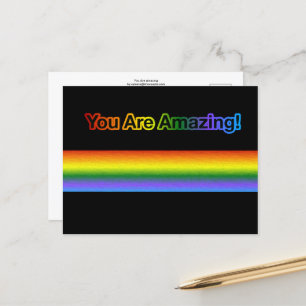 ¡Eres Increíble! Postal de texto arco iris