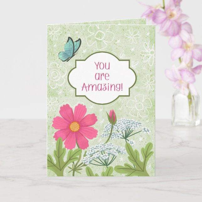 ¡Eres Increíble! Tarjeta de Aliento de Jardín Flor (Orquídea)