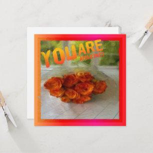¡Eres Increíble! Tarjeta de notas de Rosas Naranja