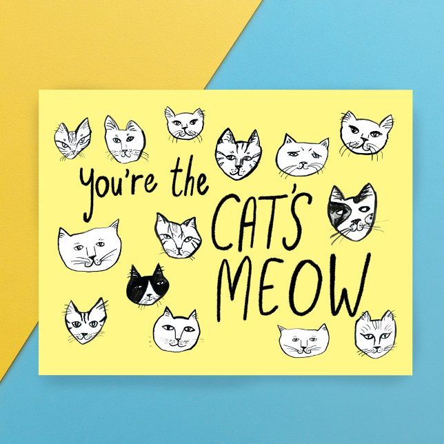 ERES LA CREMA Cute Kittens  Tarjeta postal (YOU'RE THE CAT'S MEOW Cute Kittens Valentines Postcard
)