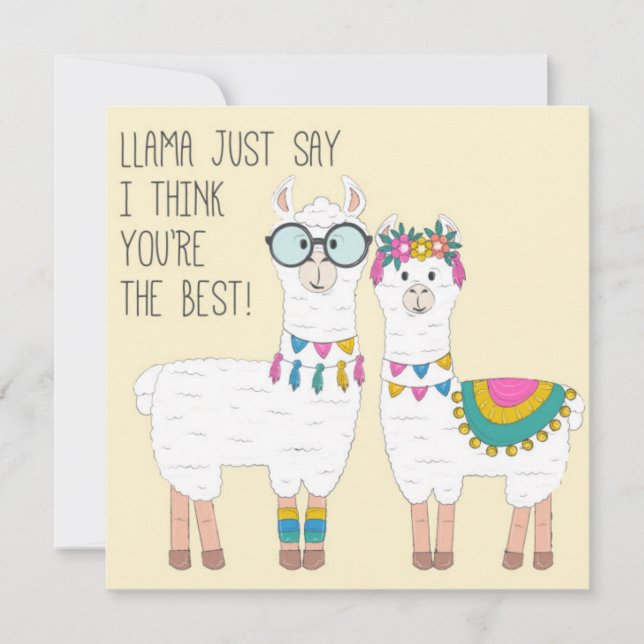 Eres la mejor tarjeta de vacaciones de Llamas (Anverso)