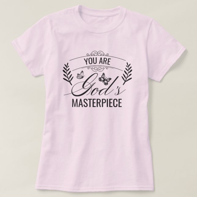 Eres la obra maestra de Dios, camiseta religiosa (Diseño del anverso)
