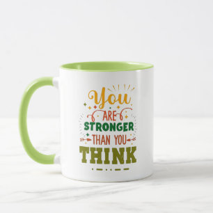 Eres Más Fuerte De Lo Que Crees taza verde de ca