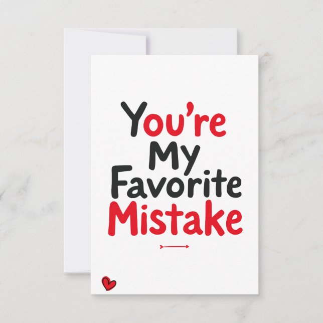 Eres mi error favorito - Tarjeta de amor divertida (Anverso)