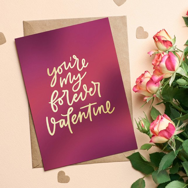 Eres mi eterno San Valentín para la esposa (You're My Forever Valentine - hand-lettered Valentine's Day card for wife or husband)