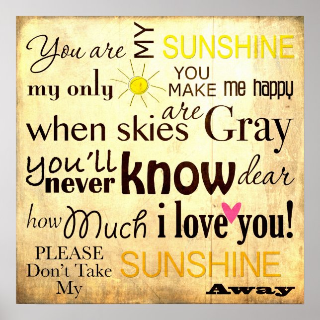 Eres mi fondo de arte de la palabra Sunshine (Frente)