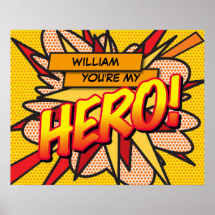 Eres mi HÉROE Arte Pop Comic Retró Divertido