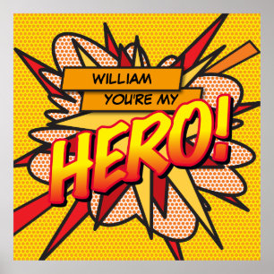Eres mi HÉROE Arte Pop Comic Retró Divertido
