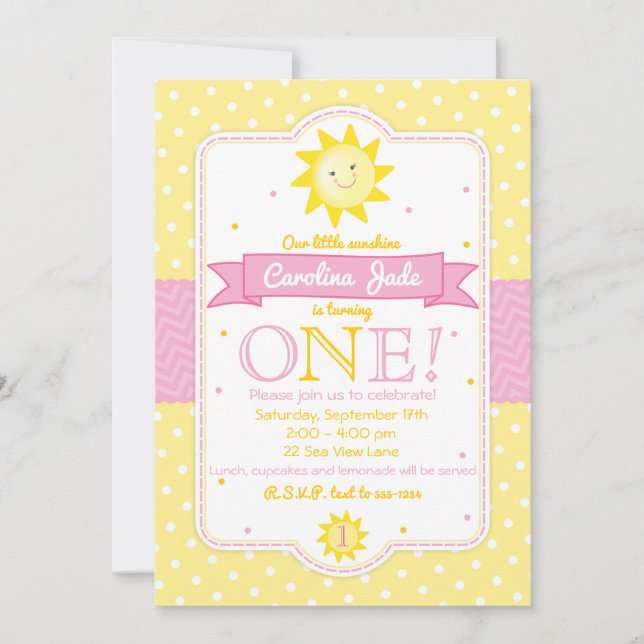Eres mi invitación de cumpleaños Sunshine (Anverso)