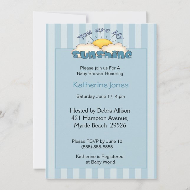 Eres Mi Invitación Sunshine Baby Shower (Anverso)