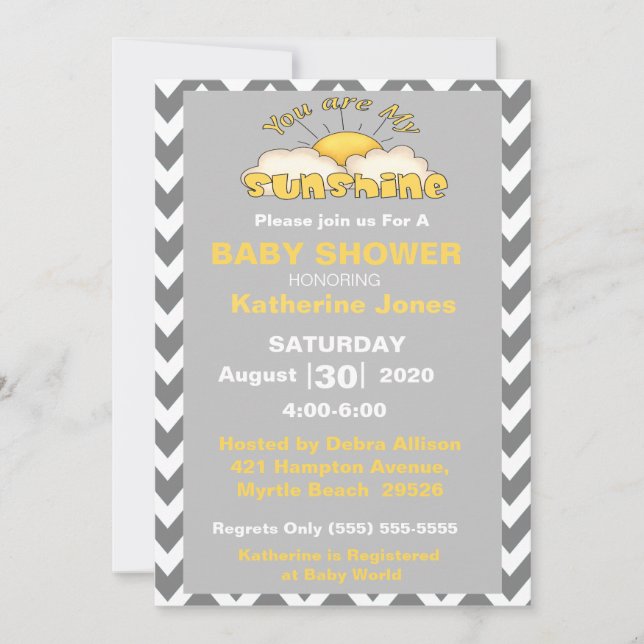 Eres Mi Invitación Sunshine Baby Shower (Anverso)