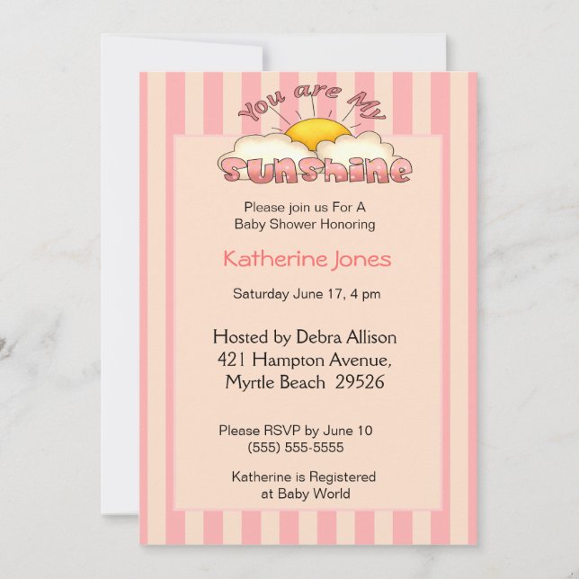 Eres Mi Invitación Sunshine Baby Shower (Anverso)
