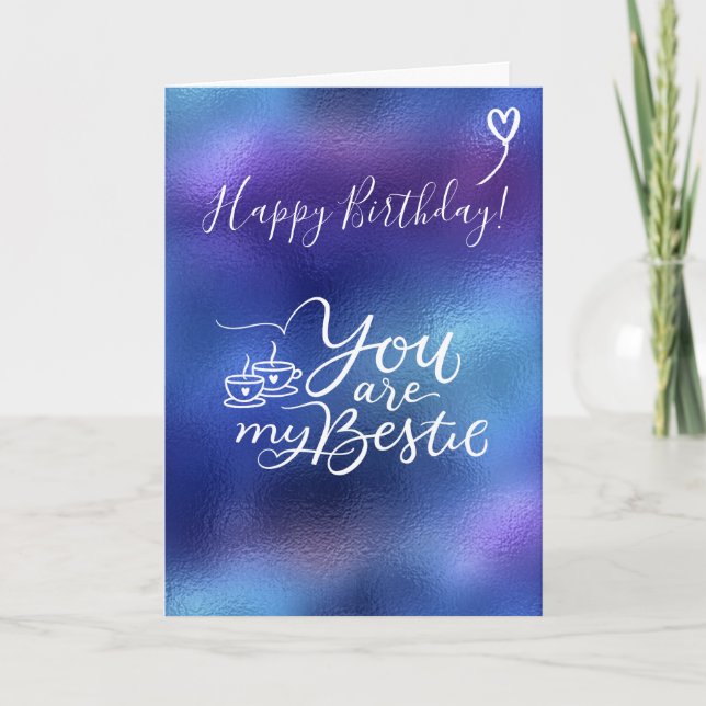 Eres mi mejor amiga Feliz cumpleaños tarjeta de fe (Anverso)